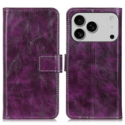 Retro Crazy Horse Texture Horizontal Flip Leather Phone Case, For iPhone 16e / 17e, For iPhone 17 Pro Max, For iPhone 17 Pro, For iPhone 17