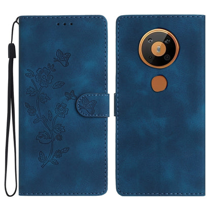 Flower Butterfly Embossing Pattern Leather Phone Case