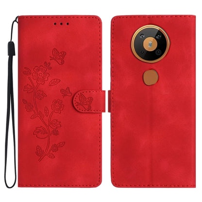 Flower Butterfly Embossing Pattern Leather Phone Case