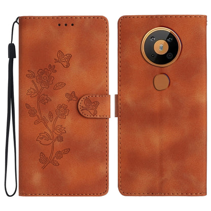 Flower Butterfly Embossing Pattern Leather Phone Case