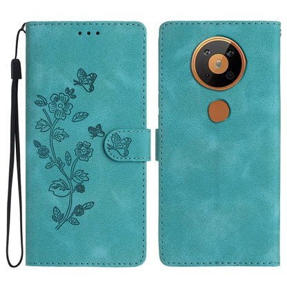 Flower Butterfly Embossing Pattern Leather Phone Case