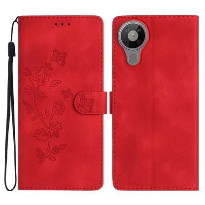 Flower Butterfly Embossing Pattern Leather Phone Case