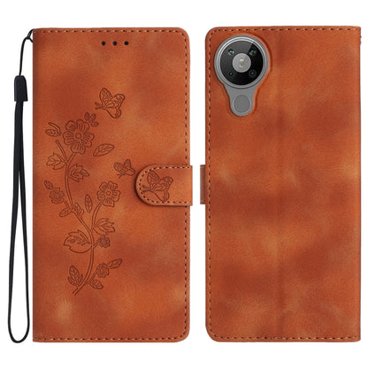 Flower Butterfly Embossing Pattern Leather Phone Case