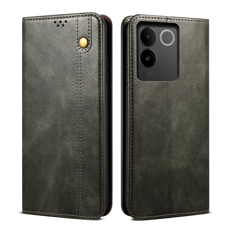 Oil Wax Crazy Horse Texture Leather Phone Case