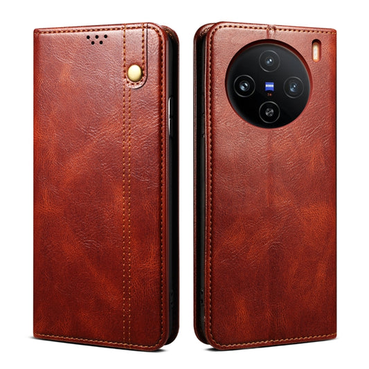 Oil Wax Crazy Horse Texture Leather Phone Case