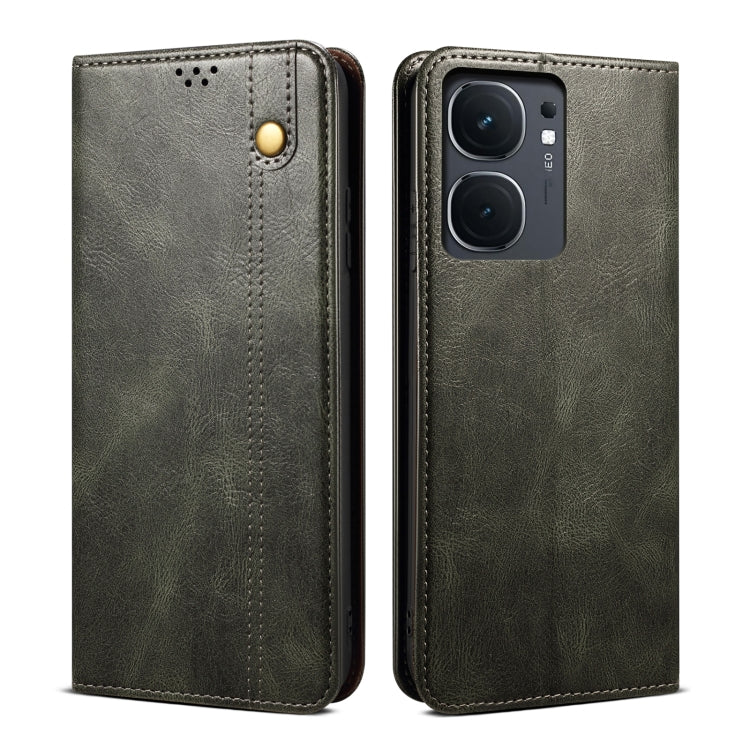 Oil Wax Crazy Horse Texture Leather Phone Case, For vivo V30E 5G Global, For vivo T3 / Y200E / Y100 IND, For vivo Y03 4G, For vivo iQOO Neo9 Pro / Neo9, For vivo S18 Pro, For vivo S18e