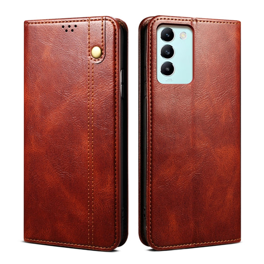 Oil Wax Crazy Horse Texture Leather Phone Case, Series 1