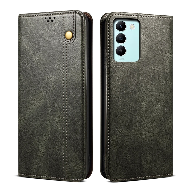Oil Wax Crazy Horse Texture Leather Phone Case