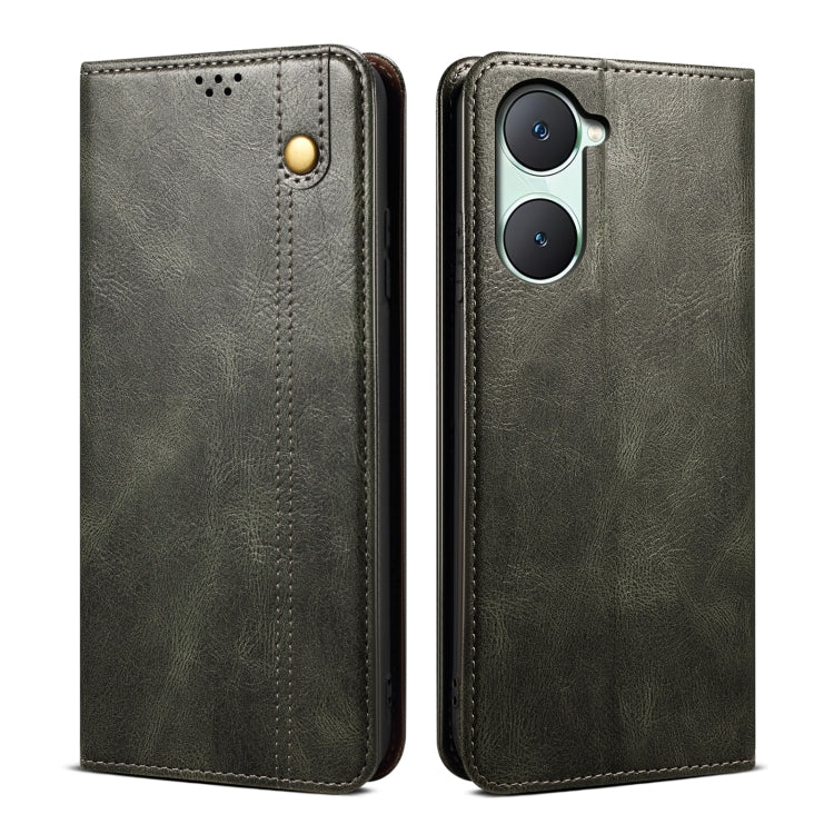 Oil Wax Crazy Horse Texture Leather Phone Case
