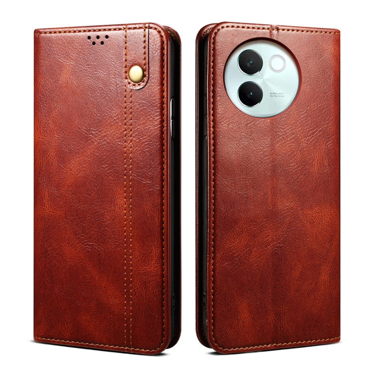 Oil Wax Crazy Horse Texture Leather Phone Case
