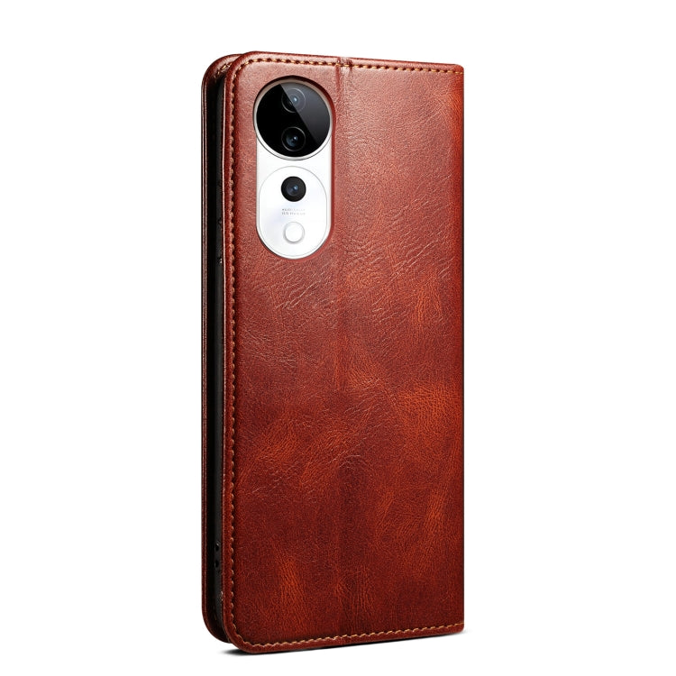 Oil Wax Crazy Horse Texture Leather Phone Case