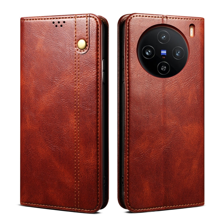 Oil Wax Crazy Horse Texture Leather Phone Case