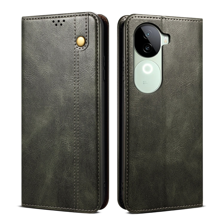 Oil Wax Crazy Horse Texture Leather Phone Case