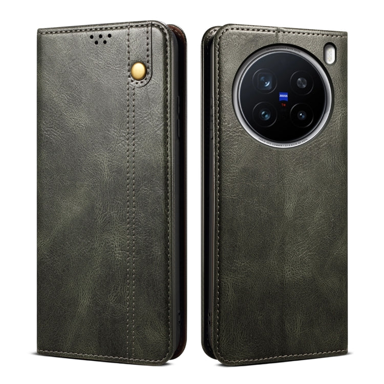 Oil Wax Crazy Horse Texture Leather Phone Case