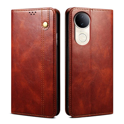 Oil Wax Crazy Horse Texture Leather Phone Case