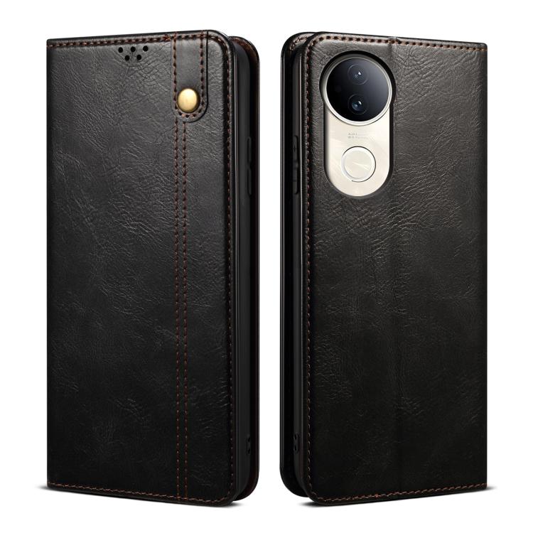 Oil Wax Crazy Horse Texture Leather Phone Case