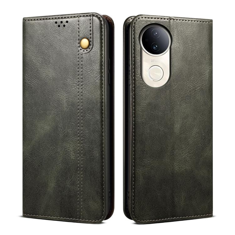 Oil Wax Crazy Horse Texture Leather Phone Case