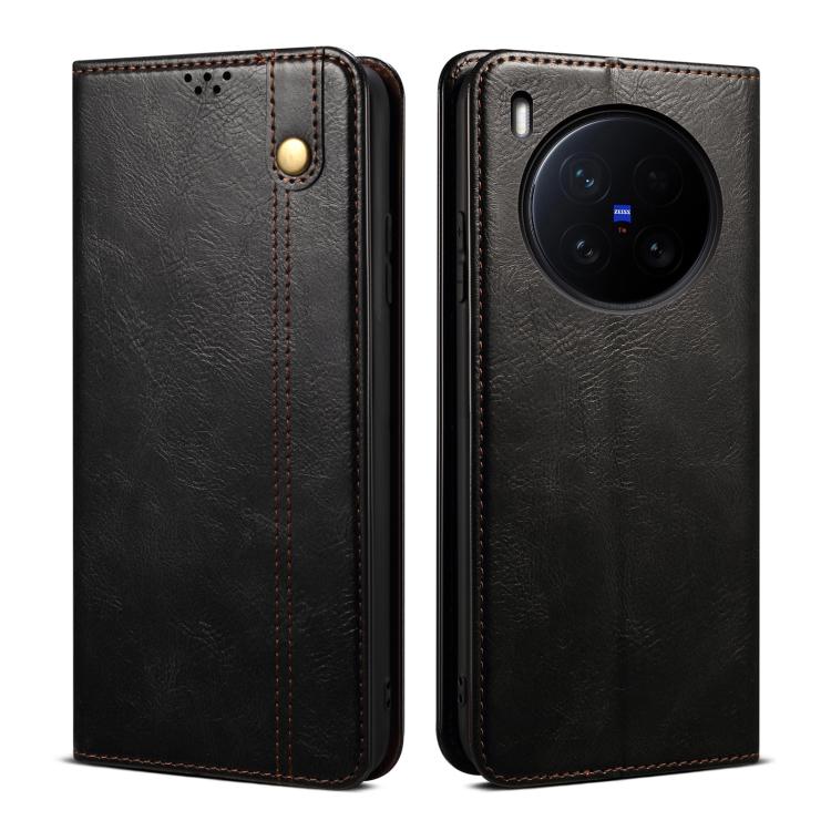 Oil Wax Crazy Horse Texture Leather Phone Case