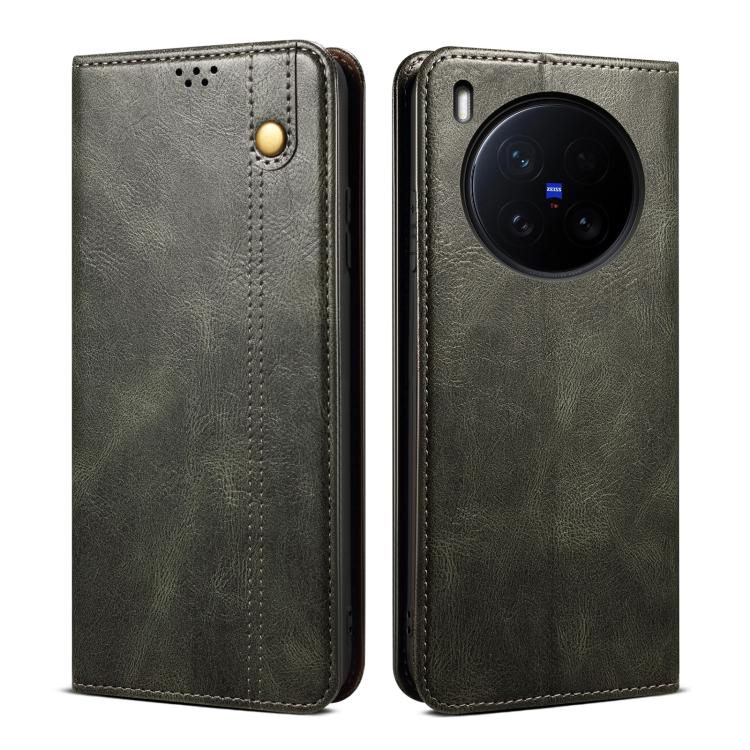 Oil Wax Crazy Horse Texture Leather Phone Case