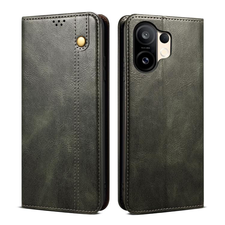 Oil Wax Crazy Horse Texture Leather Phone Case