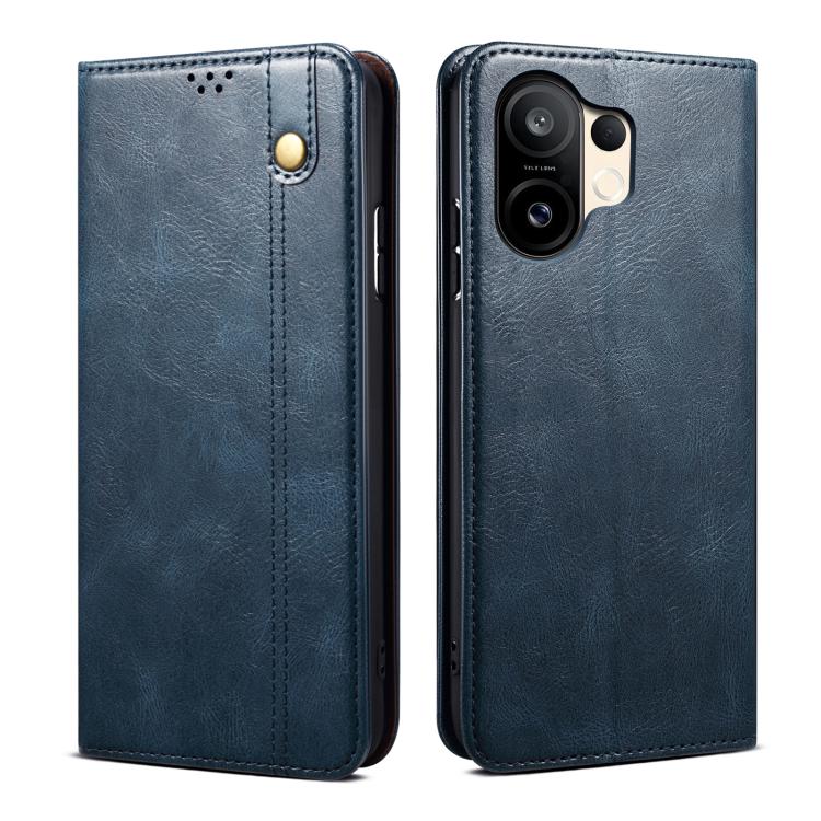 Oil Wax Crazy Horse Texture Leather Phone Case