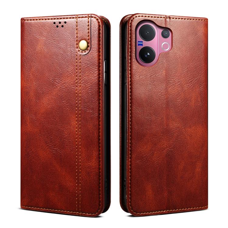 Oil Wax Crazy Horse Texture Leather Phone Case
