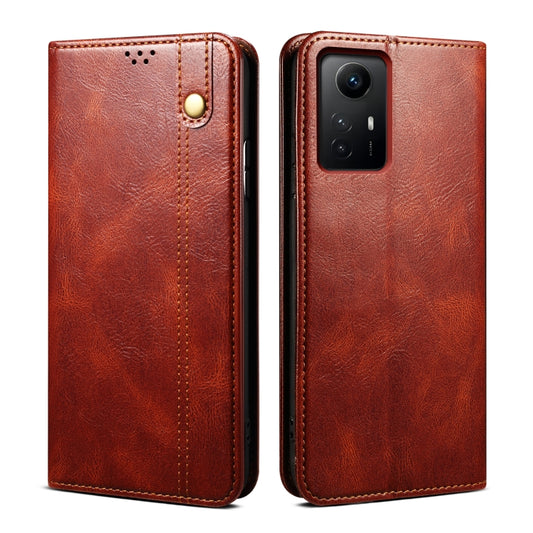 Oil Wax Crazy Horse Texture Leather Phone Case