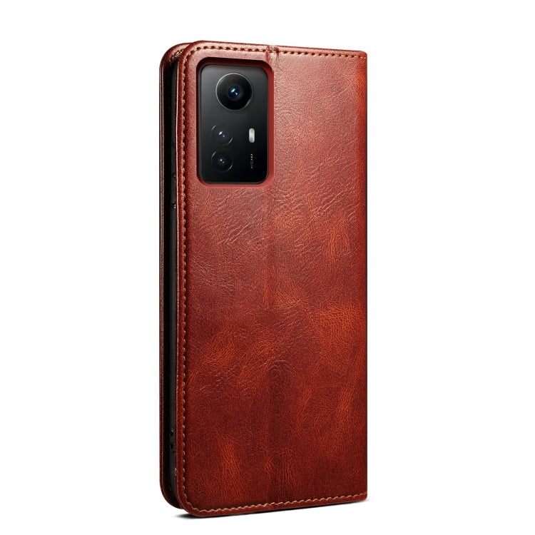 Oil Wax Crazy Horse Texture Leather Phone Case