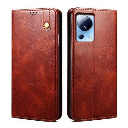 Oil Wax Crazy Horse Texture Leather Phone Case