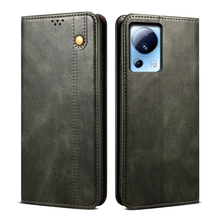 Oil Wax Crazy Horse Texture Leather Phone Case