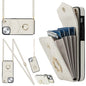 Rhombic Texture Card Bag Phone Case with Long Lanyard, For iPhone 14 Plus, For iPhone 14, For iPhone 14 Pro