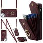 Rhombic Texture Card Bag Phone Case with Long Lanyard, For iPhone 14 Plus, For iPhone 14, For iPhone 14 Pro