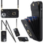 Rhombic Texture Card Bag Phone Case with Long Lanyard, For iPhone 14 Plus, For iPhone 14, For iPhone 14 Pro