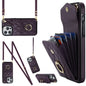 Rhombic Texture Card Bag Phone Case with Long Lanyard, For iPhone 14 Plus, For iPhone 14, For iPhone 14 Pro