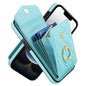Rhombic Texture Card Bag Phone Case with Long Lanyard