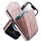 Rhombic Texture Card Bag Phone Case with Long Lanyard