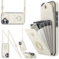 Rhombic Texture Card Bag Phone Case with Long Lanyard, For iPhone 17, For iPhone Air, For iPhone 15 Pro Max
