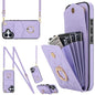 Rhombic Texture Card Bag Phone Case with Long Lanyard, For iPhone 17, For iPhone Air, For iPhone 15 Pro Max