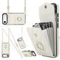 Rhombic Texture Card Bag Phone Case with Long Lanyard