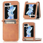 Litchi Texture PU Card Fold Back Phone Case, For Samsung Galaxy Z Flip5