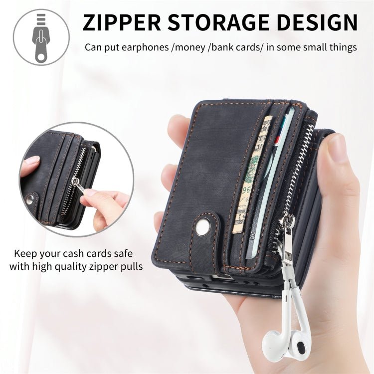 Skin-feel PU Zipper Wallet Phone Case