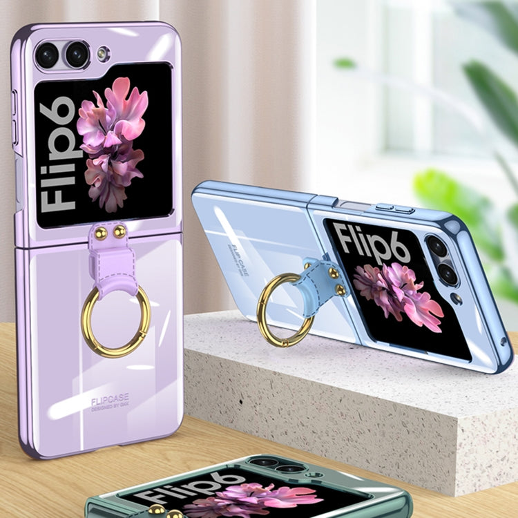 GKK Electroplating Phone Case with Ring, For Samsung Galaxy Z Flip6 / Flip7 FE