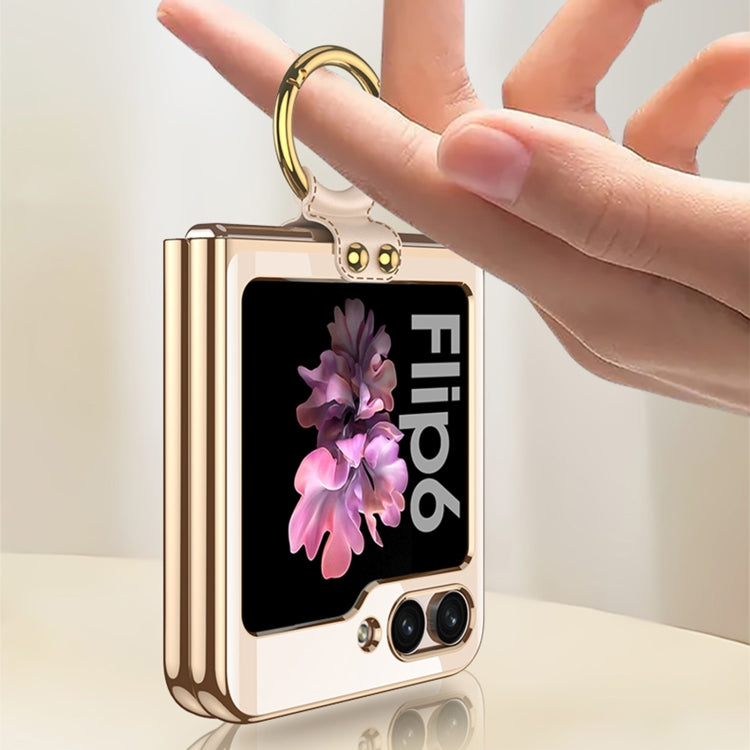 GKK Electroplating Phone Case with Ring, For Samsung Galaxy Z Flip6 / Flip7 FE