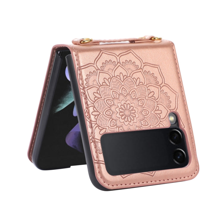 Mandala Embossing Fold Leather Phone Case, For Samsung Galaxy Z Flip5