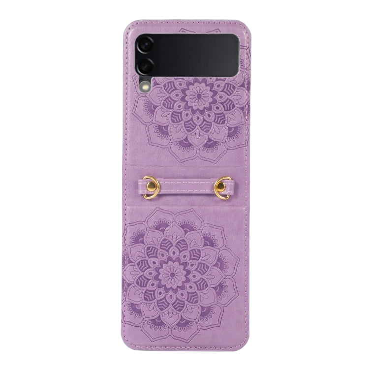 Mandala Embossing Fold Leather Phone Case