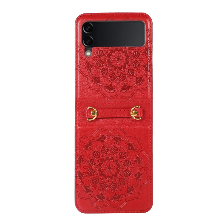 Mandala Embossing Fold Leather Phone Case