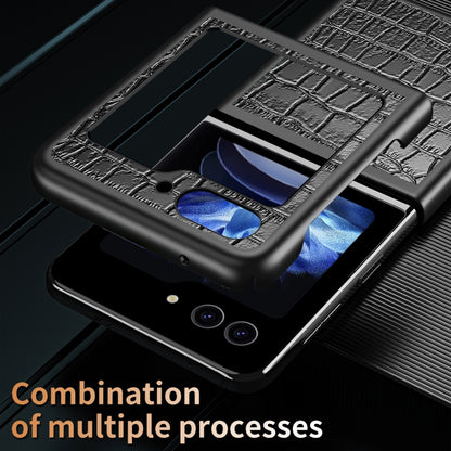 Crocodile Texture Leather Folding Protective Phone Case, For Samsung Galaxy Z Flip5