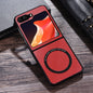 Magsafe Magnetic Ring Leather Texture Phone Case, For Samsung Galaxy Z Flip6 / Flip7 FE, For Samsung Galaxy Z Flip5