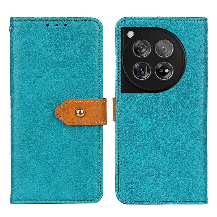 European Floral Embossed Flip Leather Phone Case