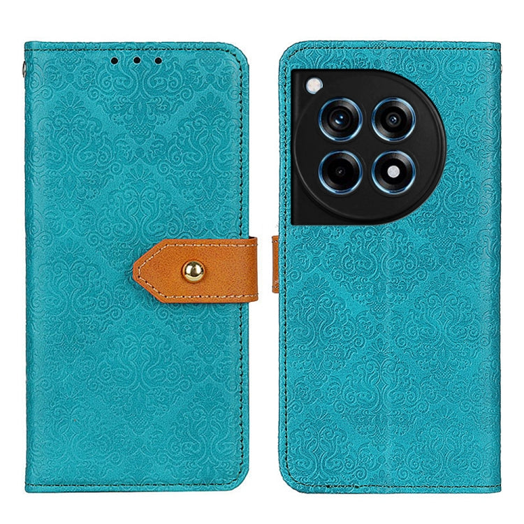 European Floral Embossed Flip Leather Phone Case